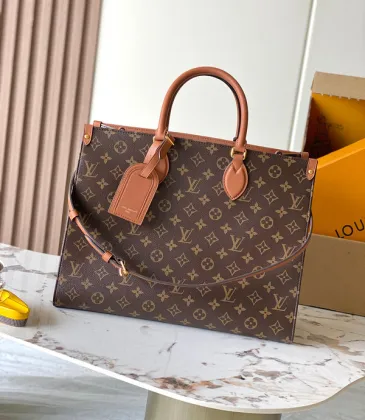 Louis Vuitton Monogram Canvas Handbag With Leather Accents And Tag Design #A53366 Louis Vuitton Monogram Canvas Handbag With Leather Accents And Tag Design #A53366