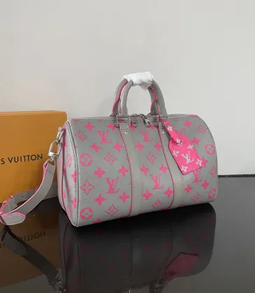 Louis Vuitton Gray Speedy Bandoulière Bag With Pink Monogram Print #A52597 Louis Vuitton Gray Speedy Bandoulière Bag With Pink Monogram Print #A52597
