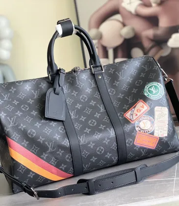 Louis Vuitton Monogram Eclipse Keepall Bandoulière With Patches And Stripes #A52721 Louis Vuitton Monogram Eclipse Keepall Bandoulière With Patches And Stripes #A52721