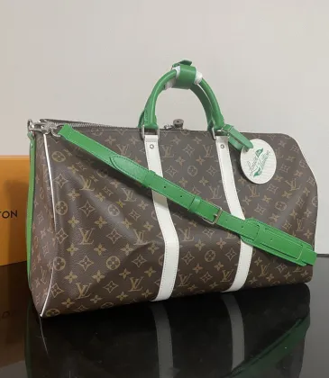 Louis Vuitton Monogram Keepall Bandoulière With Green And White Accents #A51217 Louis Vuitton Monogram Keepall Bandoulière With Green And White Accents #A51217