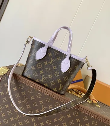 Louis Vuitton M25656 Neverfull Bandoulière Inside Out BB Tote Bag - Purple Monogram Canvas & Leather with Microchip #A60520 Louis Vuitton M25656 Neverfull Bandoulière Inside Out BB Tote Bag - Purple Monogram Canvas & Leather with Microchip #A60520