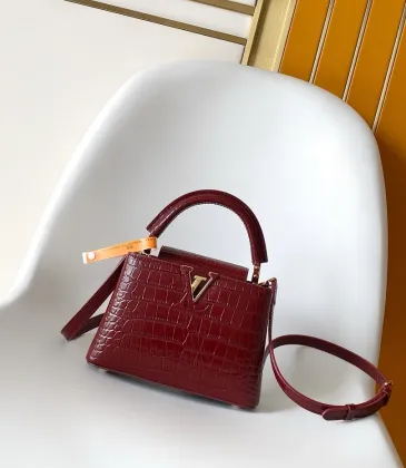 Louis Vuitton N96963 Capucines BB Croc Embossed Taurillon Leather Top Handle Crossbody Bag #A65975 Louis Vuitton N96963 Capucines BB Croc Embossed Taurillon Leather Top Handle Crossbody Bag #A65975