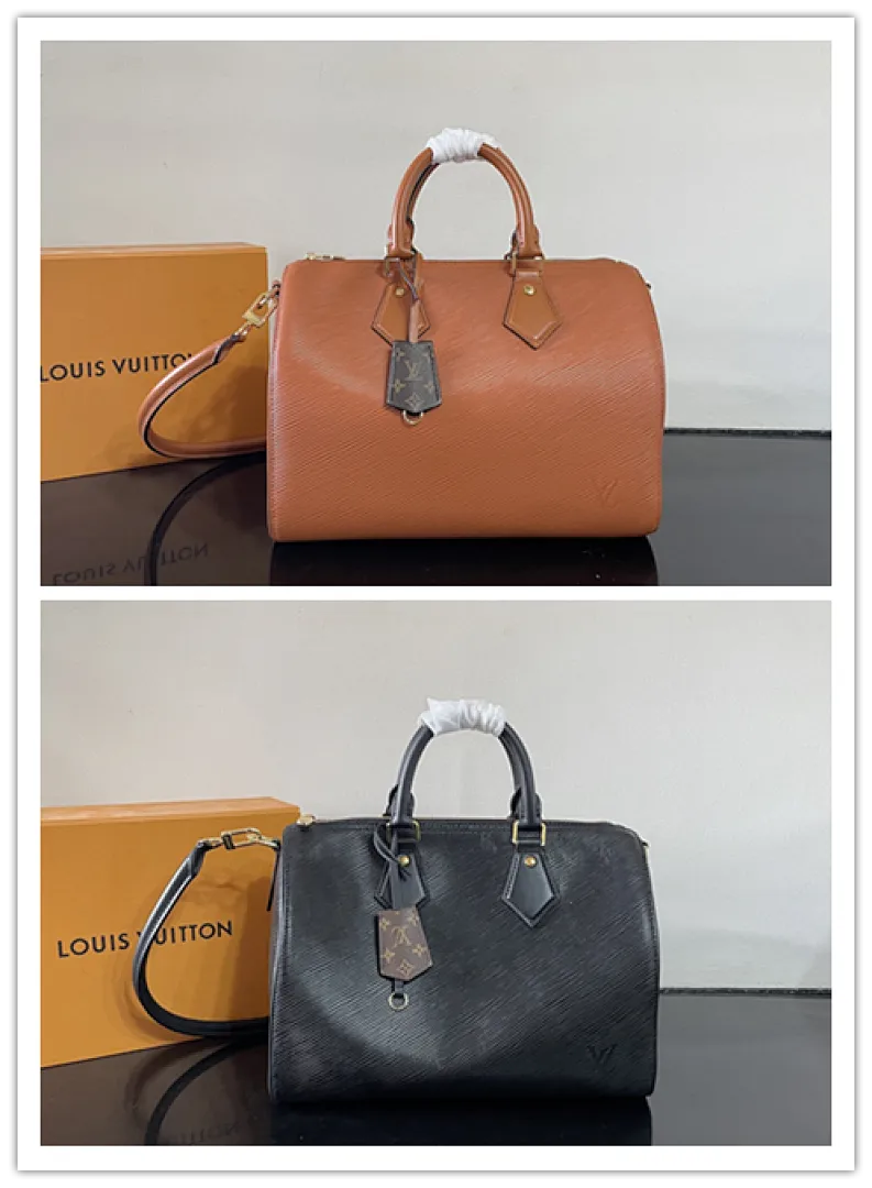 Louis Vuitton Speedy Bandoulière 25 (2 Colors) – Tan/Black Epi Leather with Gold-Tone Hardware &amp; Monogram Tag #A59174