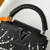 Louis Vuitton Women's Black Grained Leather Handbag with Crystal Embellishments &amp; Signature LV Logo M25934 #A57318