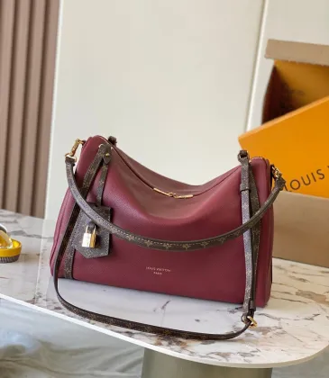 Louis Vuitton M27689 Express Medium Hobo Bag Burgundy Calfskin Monogram Trim Shoulder Handbag #A65977 Louis Vuitton M27689 Express Medium Hobo Bag Burgundy Calfskin Monogram Trim Shoulder Handbag #A65977