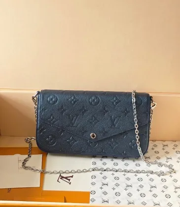 Louis Vuitton Pochette Metis Crossbody Bag – Iridescent Navy Monogram Empreinte Leather (Silver-Tone Chain Strap) #A58786 Louis Vuitton Pochette Metis Crossbody Bag – Iridescent Navy Monogram Empreinte Leather (Silver-Tone Chain Strap) #A58786
