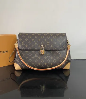 Louis Vuitton Monogram Canvas Handbag With Lock Detail And Classic Design #A51649 Louis Vuitton Monogram Canvas Handbag With Lock Detail And Classic Design #A51649