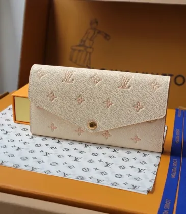 LV M60531 Monogram Empreinte Long Wallet - Cream Pink #A60910 LV M60531 Monogram Empreinte Long Wallet - Cream Pink #A60910