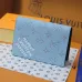 Louis Vuitton M15075 Chip Version Passport Cover - White/Blue Monogram Pattern #A59467