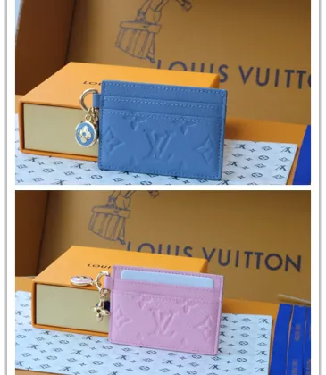 Louis Vuitton Empreinte Leather Card Holders With Charms In Blue And Pink #A52593 Louis Vuitton Empreinte Leather Card Holders With Charms In Blue And Pink #A52593
