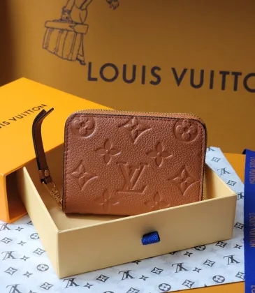 Louis Vuitton Brown Empreinte Leather Zippy Coin Purse With Signature Monogram Motifs #A50899 Louis Vuitton Brown Empreinte Leather Zippy Coin Purse With Signature Monogram Motifs #A50899