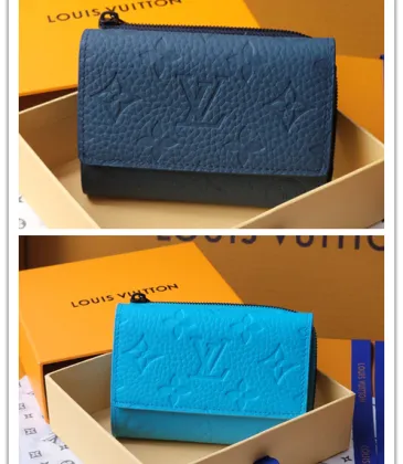 Louis Vuitton Two - Tone Empreinte Leather Wallets In Blue Shades With Signature Monogram #A50900 Louis Vuitton Two - Tone Empreinte Leather Wallets In Blue Shades With Signature Monogram #A50900