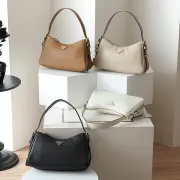 Prada Leather Shoulder Bags in Neutral Tones for Timeless Elegance size:31×18×10cm #A53926
