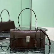 Prada Leather Handbag With Structured Design And Signature Hardware #A51644 Prada Leather Handbag With Structured Design And Signature Hardware #A51644