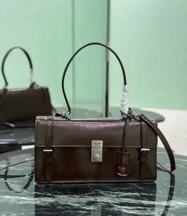 Prada Leather Handbag With Structured Design And Signature Hardware #A51644 Prada Leather Handbag With Structured Design And Signature Hardware #A51644