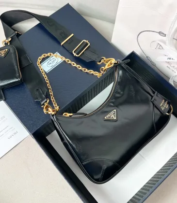 Prada AAA+ Black Gold shoulder bag Original Quality #A35852 Prada AAA+ Black Gold shoulder bag Original Quality #A35852