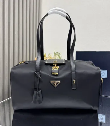 Prada Black Nylon Top - Handle Bag With Gold - Tone Hardware: Blend of Function and Luxury #A49966 Prada Black Nylon Top - Handle Bag With Gold - Tone Hardware: Blend of Function and Luxury #A49966