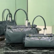 Prada Leather Handbag Collection In Rich Green With Signature Details #A51643 Prada Leather Handbag Collection In Rich Green With Signature Details #A51643