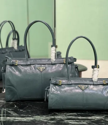 Prada Leather Handbag Collection In Rich Green With Signature Details #A51643 Prada Leather Handbag Collection In Rich Green With Signature Details #A51643