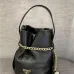 Prada Re-Edition Bucket Bag (4 Colors) – Red/Black/White/Brown Fabric with Gold-Tone Chain &amp; Triangle Logo #A59177