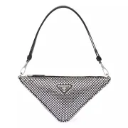 Prada Triangle Satin Mini Bag with Crystals AAA+ original Quality #A29345 Prada Triangle Satin Mini Bag with Crystals AAA+ original Quality #A29345