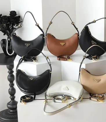 Prada Crescent - Shaped Leather Shoulder Bags in Diverse Color Options size:22×18×6cm #A53924 Prada Crescent - Shaped Leather Shoulder Bags in Diverse Color Options size:22×18×6cm #A53924