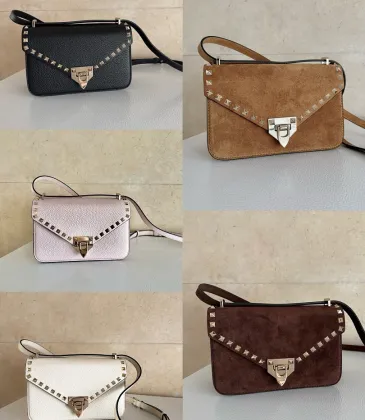 Valentino 2027 Rockstud Grainy Leather Shoulder Crossbody Bag #B67275 Valentino 2027 Rockstud Grainy Leather Shoulder Crossbody Bag #B67275