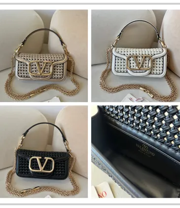 Valentino 6609 VLogo Woven Leather Shoulder Bag Detachable Chain Strap #B67274 Valentino 6609 VLogo Woven Leather Shoulder Bag Detachable Chain Strap #B67274