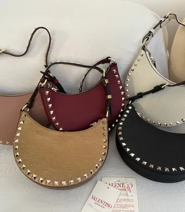 Valentino Rockstud Grainy Leather Mini Hobo Shoulder Bag 20×12×4cm #A65018 Valentino Rockstud Grainy Leather Mini Hobo Shoulder Bag 20×12×4cm #A65018