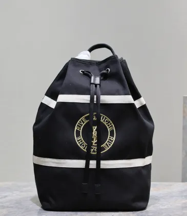 Yves Saint Laurent Rive Gauche Embroidered Drawstring Backpack With Contrast Stripes size:31×49×25 #A54317 Yves Saint Laurent Rive Gauche Embroidered Drawstring Backpack With Contrast Stripes size:31×49×25 #A54317