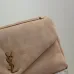 SAINT LAURENT Cassandra Envelope Clutch – Beige Suede Leather with Gold YSL Logo #A58763