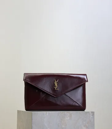 SAINT LAURENT Cassandra Envelope Clutch – Burgundy Smooth Leather with Gold YSL Logo (Detachable Chain Strap) #A58784 SAINT LAURENT Cassandra Envelope Clutch – Burgundy Smooth Leather with Gold YSL Logo (Detachable Chain Strap) #A58784