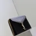 SAINT LAURENT Cassandra Envelope Crossbody Bag Set – Tan Leather-Suede &amp; Black Velvet with Gold YSL Logo (Detachable Chain Strap) #A58773