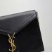 SAINT LAURENT Cassandra Envelope Crossbody Bag Set – Tan Leather-Suede &amp; Black Velvet with Gold YSL Logo (Detachable Chain Strap) #A58773