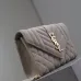SAINT LAURENT Cassandra Envelope Crossbody Bag Set – Tan Leather-Suede &amp; Black Velvet with Gold YSL Logo (Detachable Chain Strap) #A58774