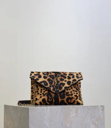 SAINT LAURENT Cassandra Envelope Crossbody Clutch – Leopard-Print Haircalf with Gold YSL Logo (Detachable Chain Strap) #A58783 SAINT LAURENT Cassandra Envelope Crossbody Clutch – Leopard-Print Haircalf with Gold YSL Logo (Detachable Chain Strap) #A58783