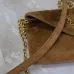 SAINT LAURENT Cassandre Envelope Chain Pouch – Camel Suede Leather with Gold YSL Logo #A58761
