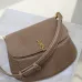 SAINT LAURENT Kaia Small Saddle Bag Set – Brown Croc-Embossed &amp; Black Smooth Leather with Gold YSL Logo #A58765