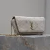 SAINT LAURENT Kaia Small Saddle Bag Set – Brown Croc-Embossed &amp; Black Smooth Leather with Gold YSL Logo #A58766