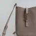 SAINT LAURENT Le 5 à 7 Small Bucket Bag – Taupe Suede Leather with Gold YSL Logo (Adjustable Crossbody Strap) #A58767