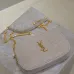 SAINT LAURENT Lou Camera Crossbody Bag – Dusty Beige Suede with Diagonal Quilt &amp; Gold YSL Logo (Chain Strap) #A58771