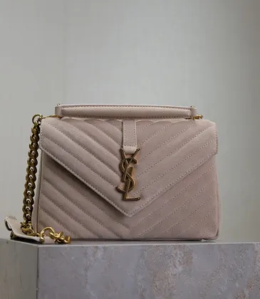 SAINT LAURENT Loulou Small Envelope Crossbody Bag – Blush Suede with Chevron Quilt & Gold YSL Logo (Detachable Chain Strap) #A58780 SAINT LAURENT Loulou Small Envelope Crossbody Bag – Blush Suede with Chevron Quilt & Gold YSL Logo (Detachable Chain Strap) #A58780