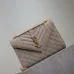 SAINT LAURENT Loulou Small Envelope Crossbody Bag – Dusty Beige Suede with Mixed-Quilt Stitching &amp; Gold YSL Logo (Detachable Chain Strap) #A58777