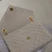 SAINT LAURENT Loulou Small Envelope Crossbody Bag – Dusty Beige Suede with Mixed-Quilt Stitching &amp; Gold YSL Logo (Detachable Chain Strap) #A58777