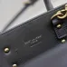 SAINT LAURENT Sac de Jour Small Tote Bag – Dark Gray Smooth Leather with Gold-Tone Hardware (Top Handles &amp; Crossbody Strap) #A58769