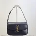 SAINT LAURENT Solferino Small Shoulder Bag – Black Croc-Embossed Patent Leather with Gold YSL Cassandre Closure  #A58759