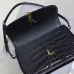 SAINT LAURENT Solferino Small Shoulder Bag – Black Croc-Embossed Patent Leather with Gold YSL Cassandre Closure  #A58759