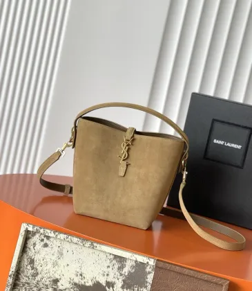 Saint Laurent 749036 Le 5A7 Mini Bucket Bag Suede Leather Gold Hardware 20cm #B67269