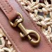 Saint Laurent 817602 Raffia Tote Bag Brown Leather Trim Woven Straw Shopper 38cm #B67267