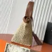 Saint Laurent 817602 Raffia Tote Bag Brown Leather Trim Woven Straw Shopper 38cm #B67267
